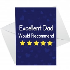 Funny Dad Card For Fathers Day Birthday Would Recommend Card