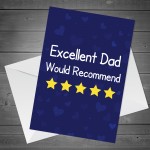 Funny Dad Card For Fathers Day Birthday Would Recommend Card