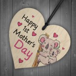 Personalised 1st Mothers Day Gift For Mummy Wooden Heart Plaque