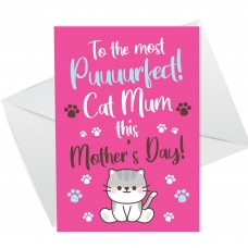 Mothers Day Card For Puuurfect Cat Mum Funny Card From Cat Joke