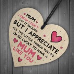 Mothers Day Gift Idea Wooden Heart Mum Present Birthday