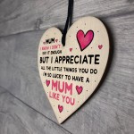 Mothers Day Gift Idea Wooden Heart Mum Present Birthday