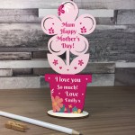 Mothers Day Gift For Mum Mummy Wood Standing Flower Love Gift