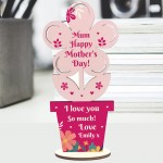 Mothers Day Gift For Mum Mummy Wood Standing Flower Love Gift