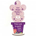 Mothers Day Gift For Nan Nanny Wood Standing Flower Love Gift