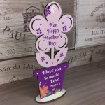 Mothers Day Gift For Nan Nanny Wood Standing Flower Love Gift