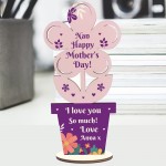 Mothers Day Gift For Nan Nanny Wood Standing Flower Love Gift