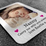 Mothers Day Gift For Nanny Personalised Carry Me Metal Card