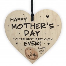 Mothers Day Gift From Bump Wood Heart Best Baby Oven Mum To Be