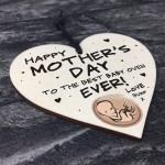 Mothers Day Gift From Bump Wood Heart Best Baby Oven Mum To Be