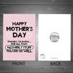 Funny Thank You Card For Mum Mothers Day Card From Daughter Son