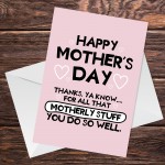 Funny Thank You Card For Mum Mothers Day Card From Daughter Son