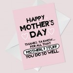 Funny Thank You Card For Mum Mothers Day Card From Daughter Son