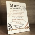 Mum On Mothers Day Memorial Plaque In Memory Sign Mum Memorial