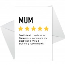 Funny Mothers Day Card for Mum Product Star Rating Review Card