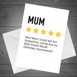 Funny Mothers Day Card for Mum Product Star Rating Review Card