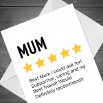 Funny Mothers Day Card for Mum Product Star Rating Review Card