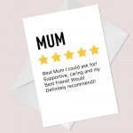 Funny Mothers Day Card for Mum Product Star Rating Review Card