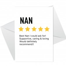 Funny Mothers Day Card for Nan Product Star Rating Review Card