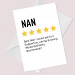 Funny Mothers Day Card for Nan Product Star Rating Review Card