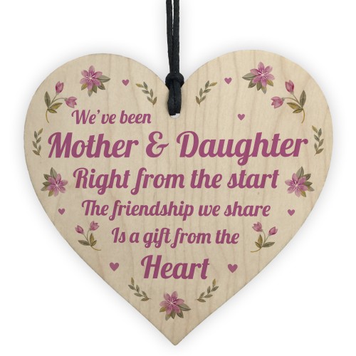 Gift For Mother And Daughter Wooden Heart Sign Love Gift
