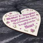 Gift For Mother And Daughter Wooden Heart Sign Love Gift