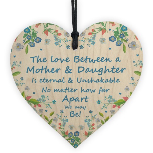 Mother And Daughter Wooden Heart Gift For Mum Novelty Gift