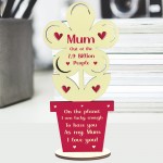 Mum Wooden Flower Gift For Mothers Day Novelty Birthday Gifts