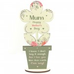 Mum Happy Mothers Day Gift From Daughter Son Wooden Flower