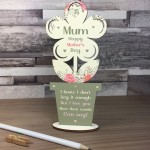 Mum Happy Mothers Day Gift From Daughter Son Wooden Flower