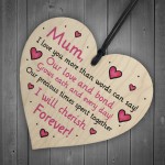 Mum Gift From Son Daughter Mothers Day Wooden Heart Birthday