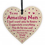 Amazing Nan Mothers Day Birthday Gift For Her Wooden Heart Gift