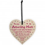 Amazing Nan Mothers Day Birthday Gift For Her Wooden Heart Gift