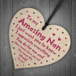 Amazing Nan Mothers Day Birthday Gift For Her Wooden Heart Gift