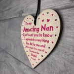 Amazing Nan Mothers Day Birthday Gift For Her Wooden Heart Gift