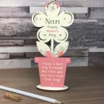 Happy Mothers Day Nan Wooden Flower Gift For Nan Nanny Gift