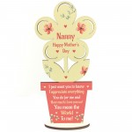 Mothers Day Gift For Nanny Nan Wooden Standing Flower Gift