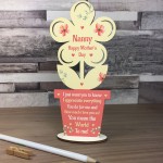 Mothers Day Gift For Nanny Nan Wooden Standing Flower Gift