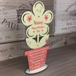 Mothers Day Gift For Nanny Nan Wooden Standing Flower Gift