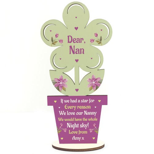 Personalised Gift For Nan From Granddaughter Grandson Wooden