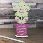 Personalised Nan Nanny Nanna Wooden Flower Gift For Mothers Day