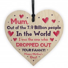 Funny Mothers Day Gift From Daughter Son Rude Wooden Heart