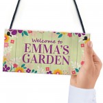Personalised Garden Welcome Sign Hanging Summer House