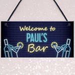 Personalised Home Bar Hanging Decor Sign Garden Cocktail Bar