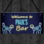Personalised Home Bar Hanging Decor Sign Garden Cocktail Bar