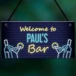 Personalised Home Bar Hanging Decor Sign Garden Cocktail Bar