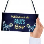 Personalised Home Bar Hanging Decor Sign Garden Cocktail Bar