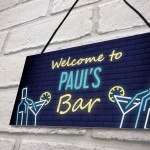 Personalised Home Bar Hanging Decor Sign Garden Cocktail Bar