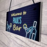 Personalised Home Bar Hanging Decor Sign Garden Cocktail Bar