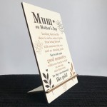 Mum On Mothers Day Memorial Plaque A5 In Memory Sign For Mum